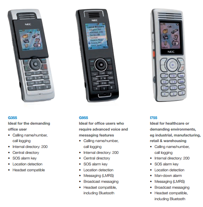 NEC SV8300 IP DECT Handsets